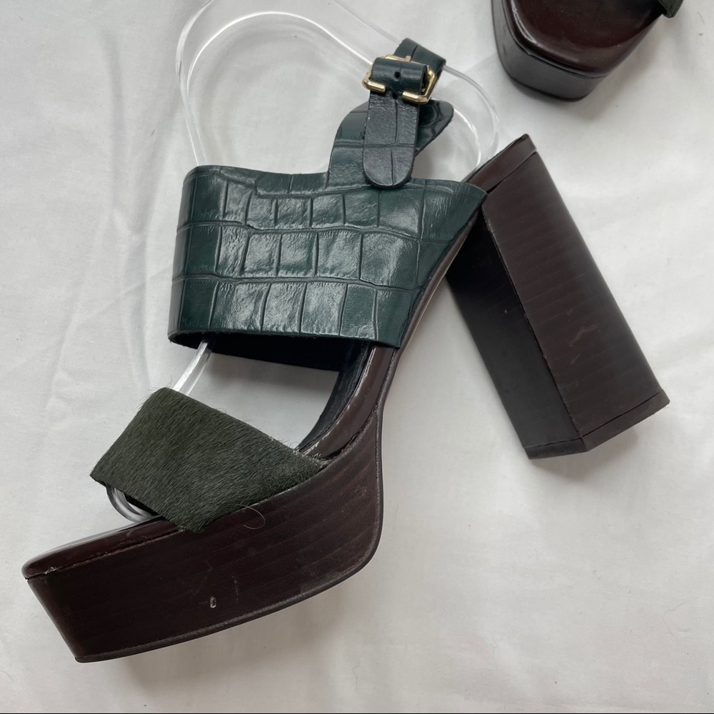 Topshop Platform Green Block Heels - Picture 7 of 11